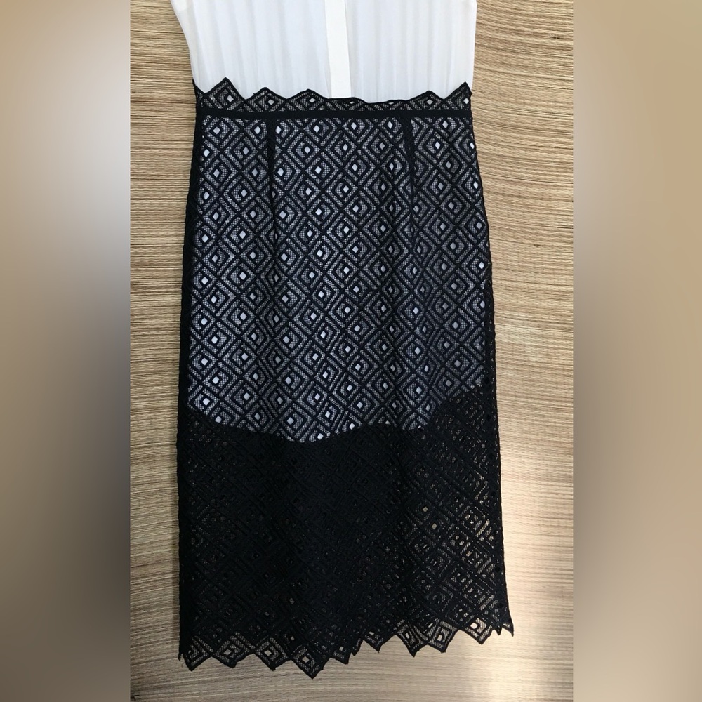 Sandro Silk-Blend Lace Midi Dress Button Front Elegant French Style Sz 3 (US L) - Picture 9 of 13